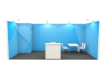 Premium: 18 m² example from the official ILA stand construction packages